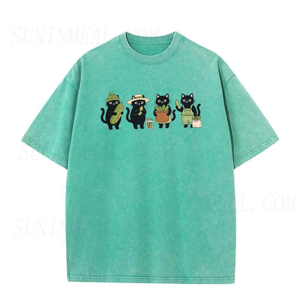 Funny Pickle Cat Unisex Tee