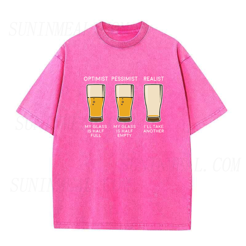 Beer Drinker Optimist and Realist Unisex Tee