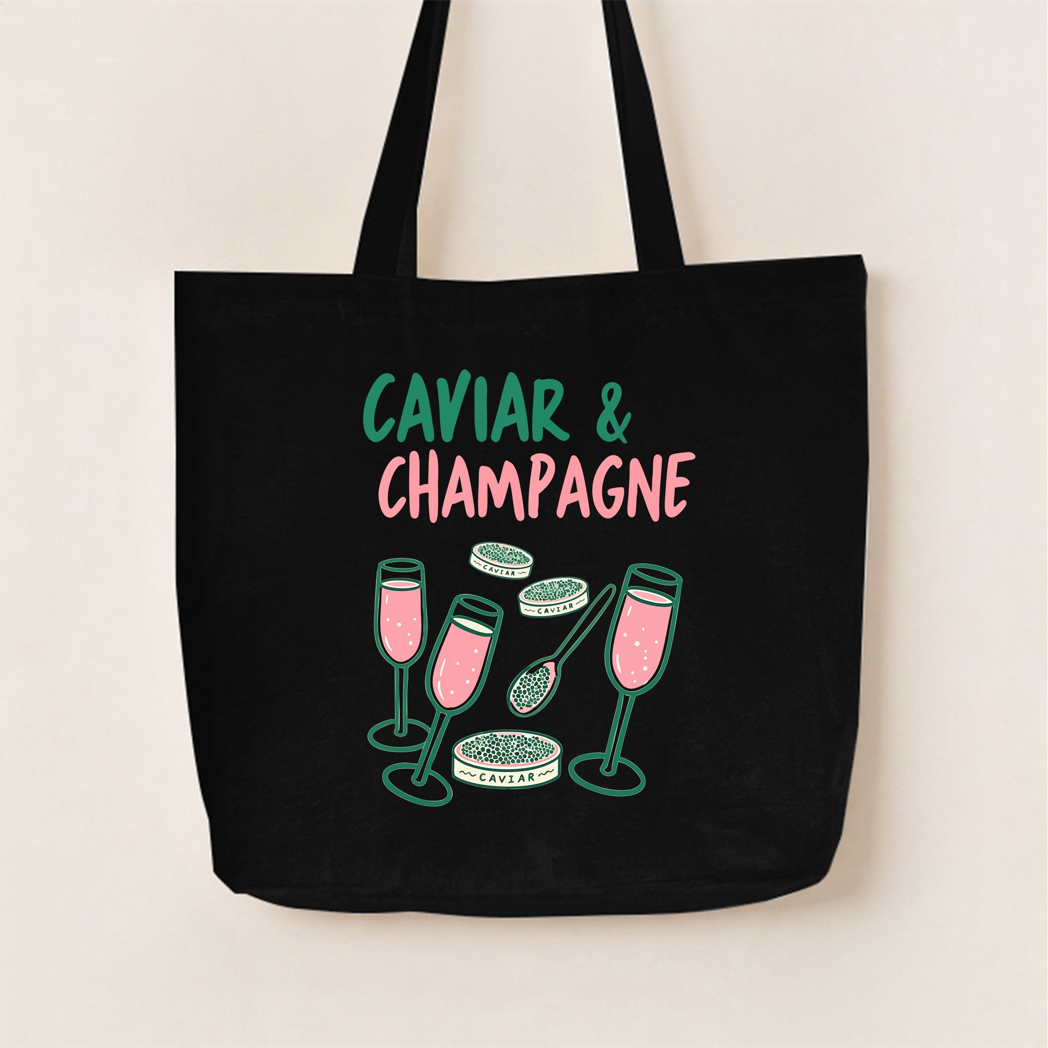 Caviar & Champagne Canvas Tote Bag