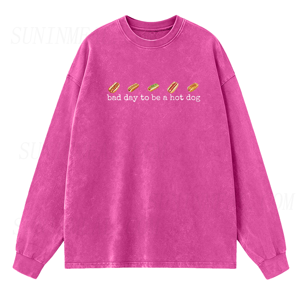 Bad Day To Be A Hotdog Long Sleeve Unisex Tee