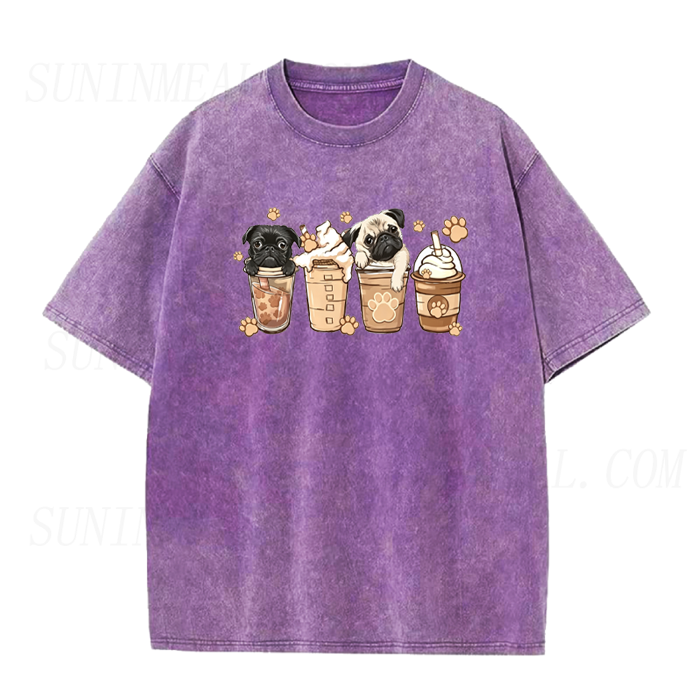 Cute Pug Coffee Unisex Tee