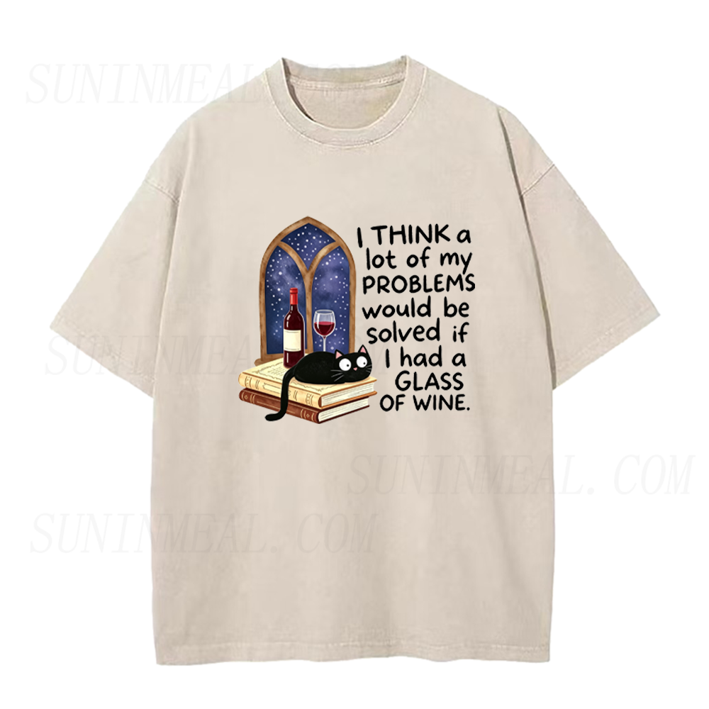 Problems Solved With Wine Cat Unisex Tee