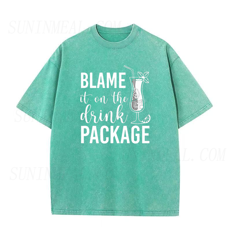 Retro Blame It On The Drink Package Unisex Tee