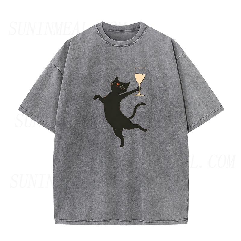 Black Cat Wine Unisex Tee