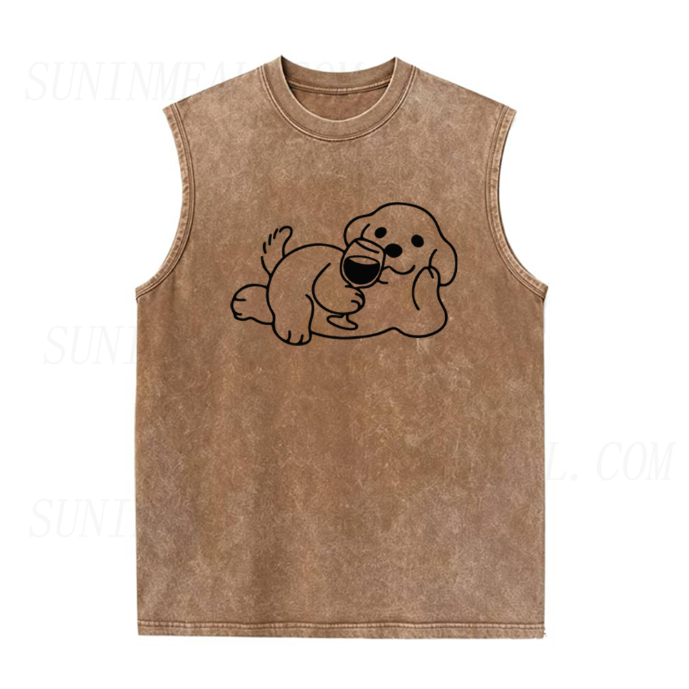 Wine Dog Unisex Tank Top