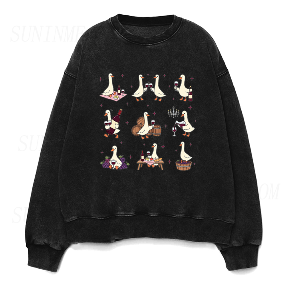 Silly Goose Wine Lover Unisex Crewneck Sweatshirt