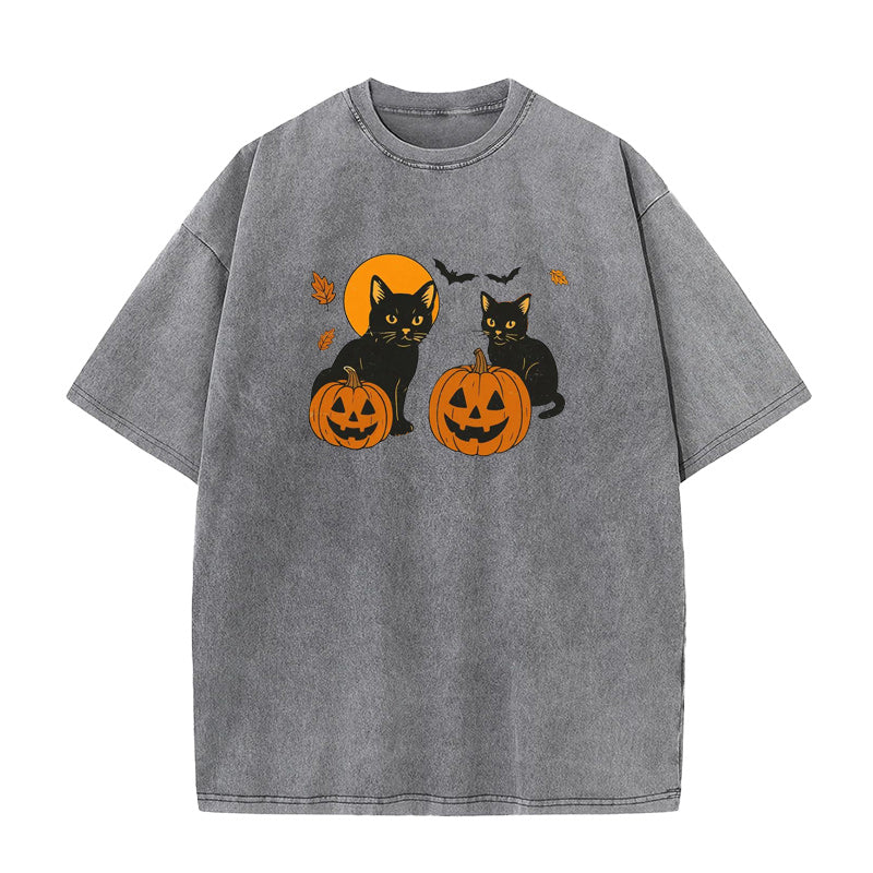 Black Cat Pumpkin Unisex Tee