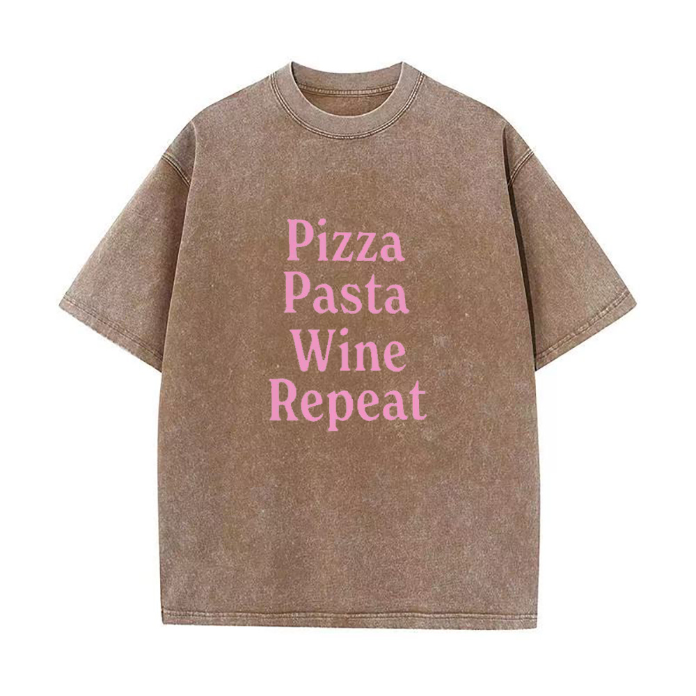 Pizza Pasta Wine Repeat Unisex Tee