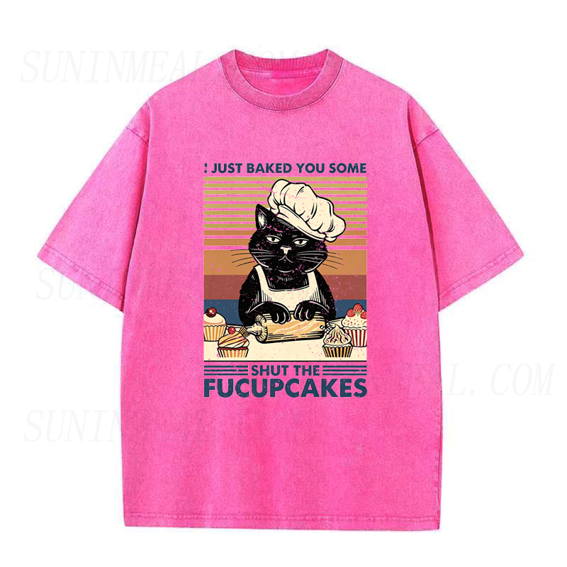 Retro Shut The Fucupcakes Cat Unisex Tee