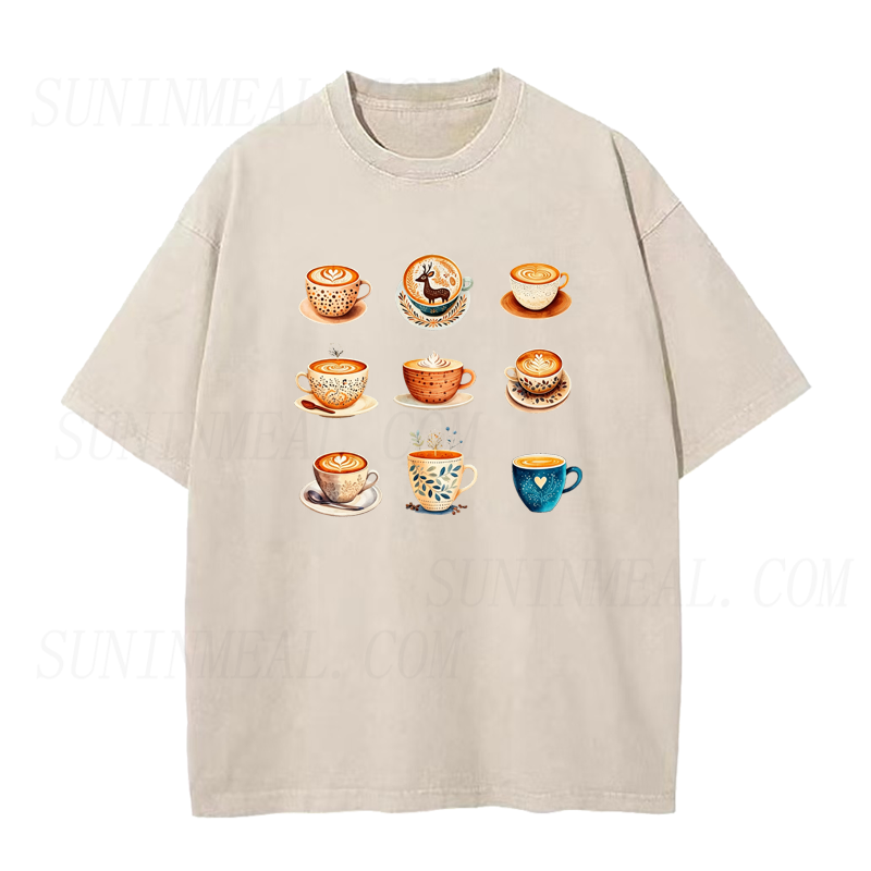 Whimsical Coffee Cup Collection Unisex Tee