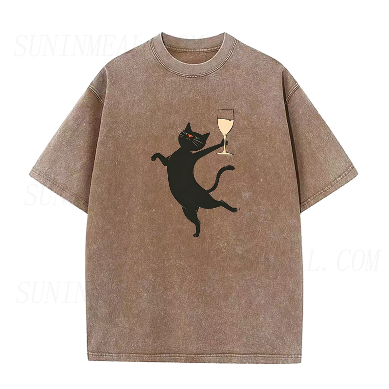 Black Cat Wine Unisex Tee