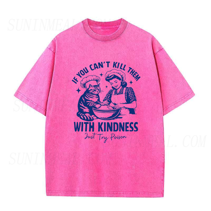 Retro Sarcastic Chef & Cat Graphic Unisex Tee