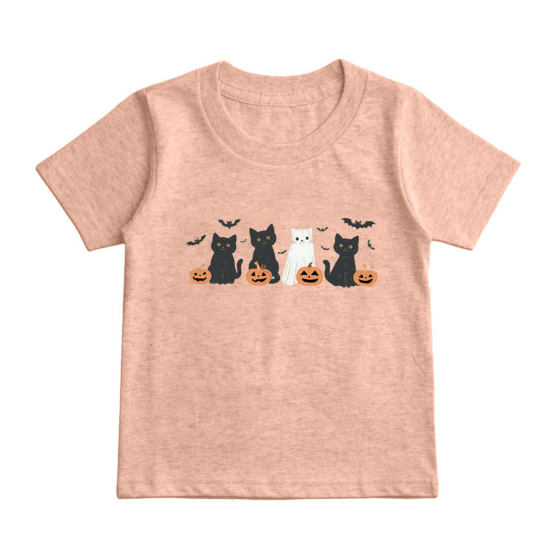 Halloween Ghost Cat Kids T-Shirt