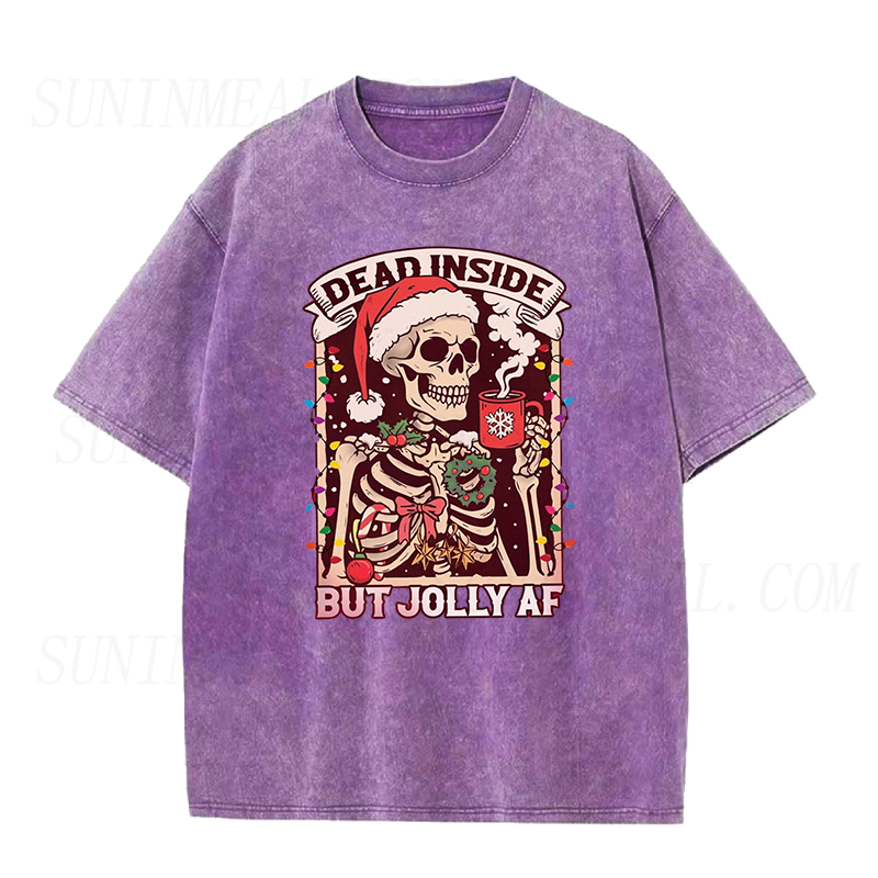 Dead Inside Skeleton Coffee Christmas Unisex Tee