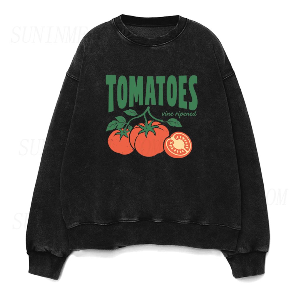 Retro Tomatoes Vine Ripened Unisex Crewneck Sweatshirt