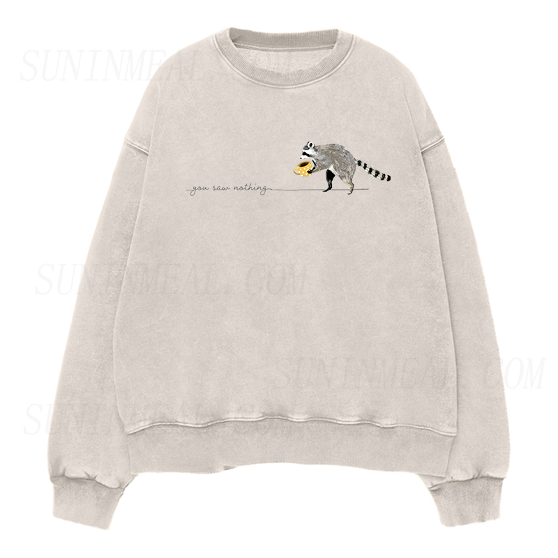 You Saw Nothing Raccoon Coffee Unisex Crewneck Sweatshirt