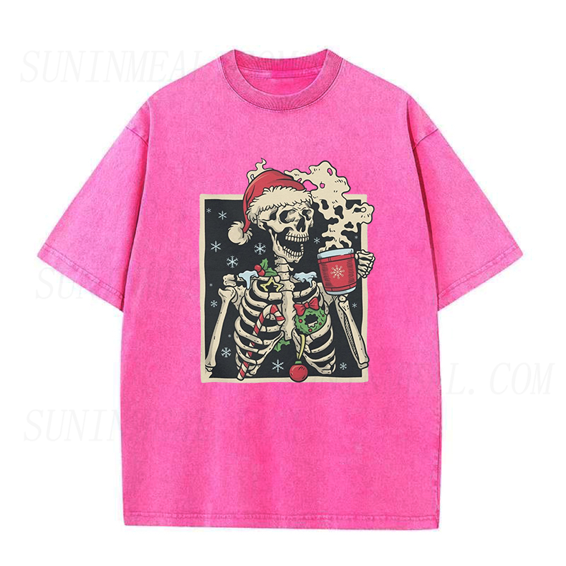 Dead Inside Skeleton Coffee Christmas Unisex Tee