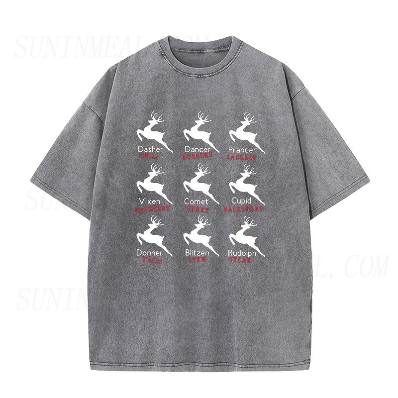 Santa's Reindeer Christmas Unisex Tee