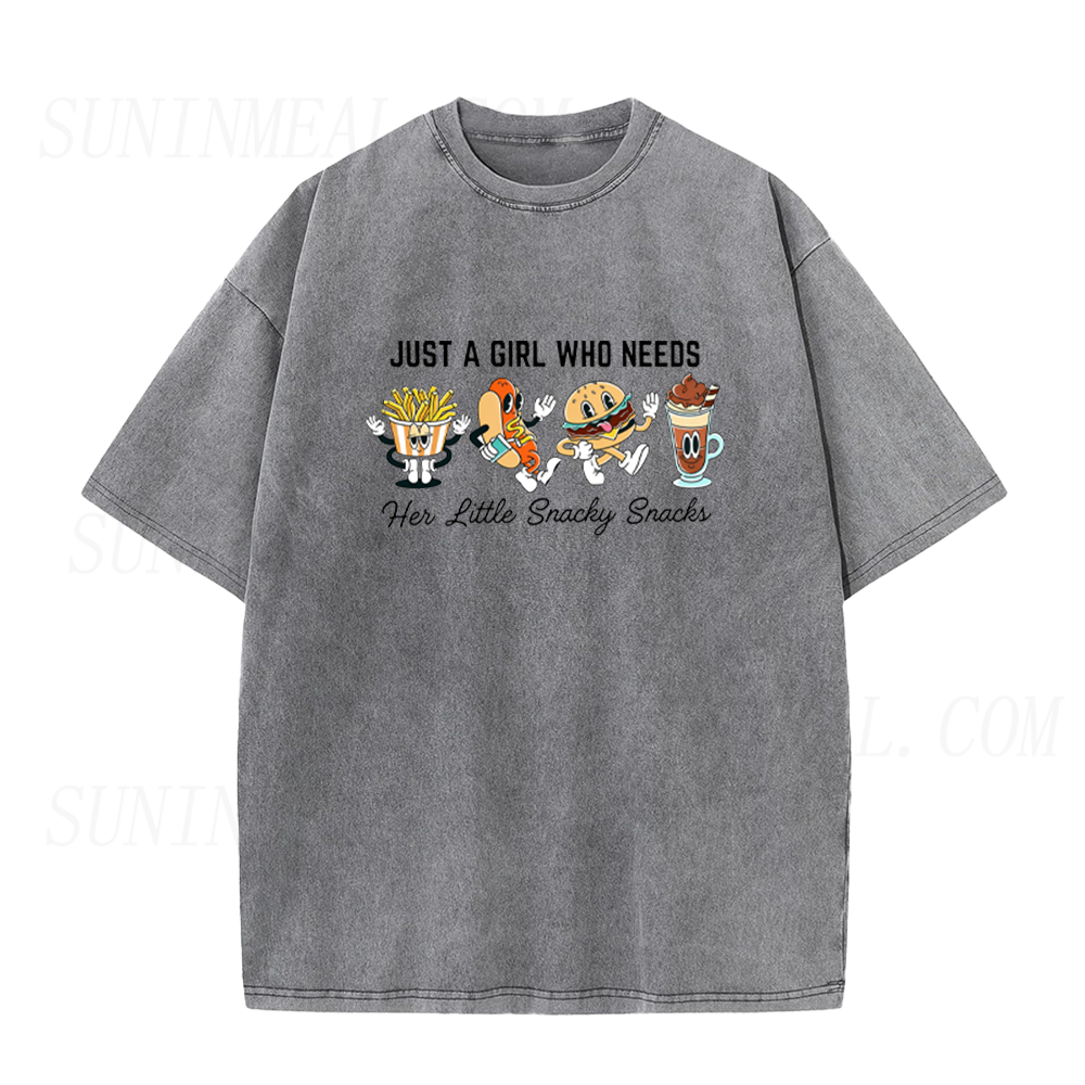 Funny Just A Girl Who Needs Her Little Snacky Snacks Unisex Tee