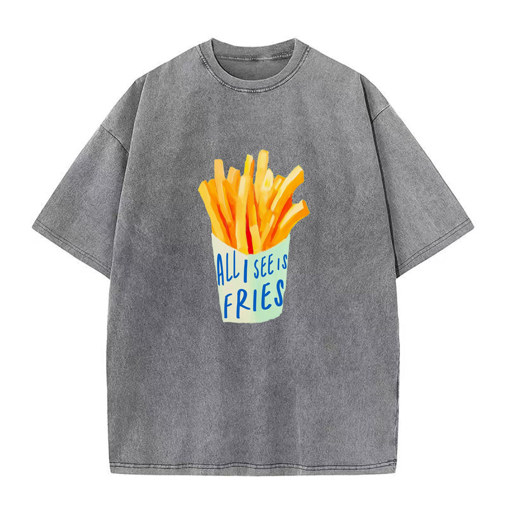 目に映るのはフライドポテトのユニセックスTシャツだけ