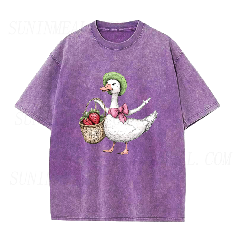 Fancy Goose with Strawberries Unisex Tee