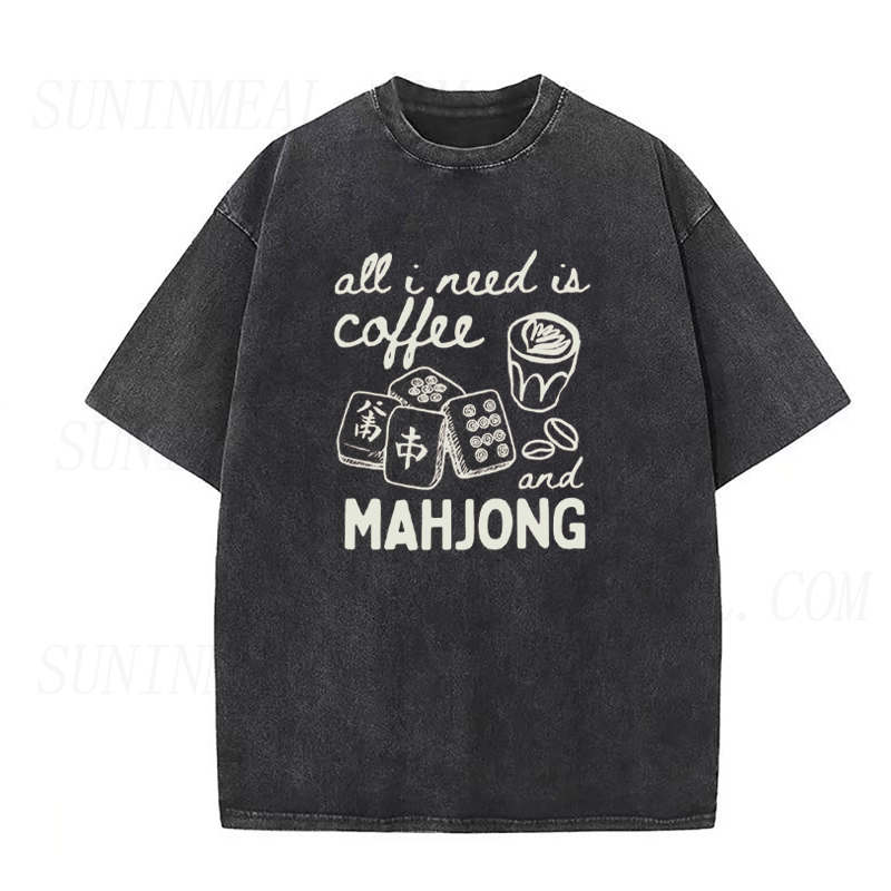 Mahjong and Coffee Unisex Tee