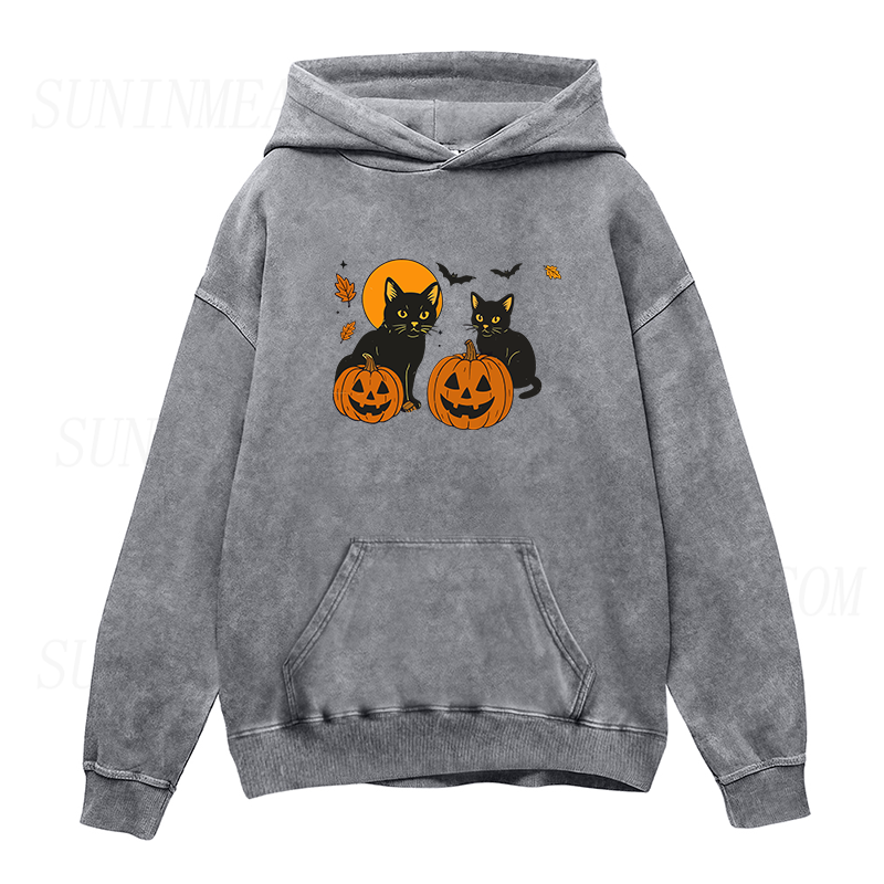 Black Cat Pumpkin Unisex Hoodie