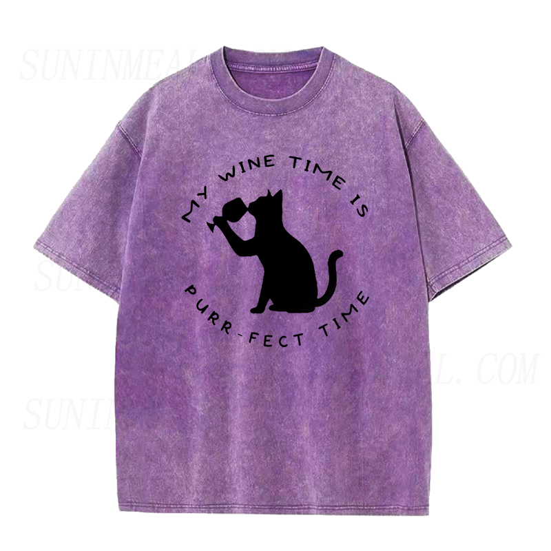 Cat Drinking Wine Unisex Tee