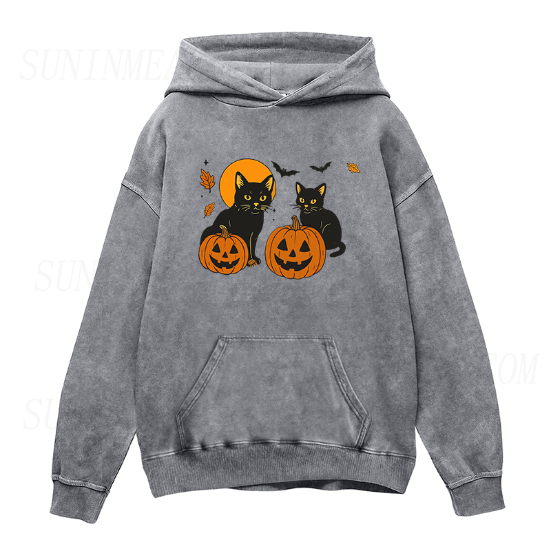 Black Cat Pumpkin Unisex Hoodie