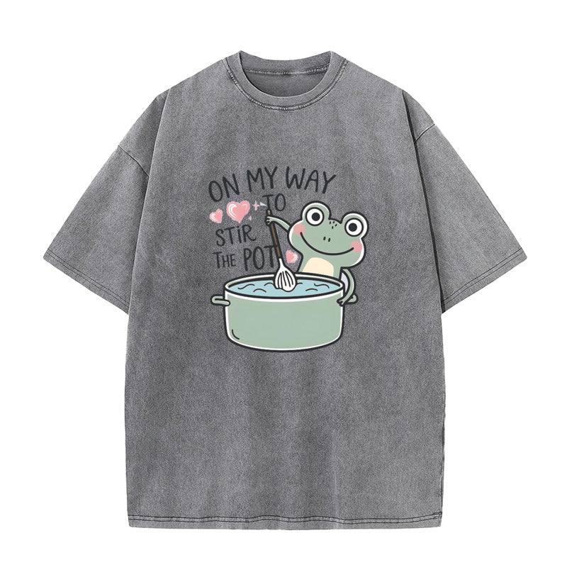 Funny Frog Stirring Pot Unisex Tee