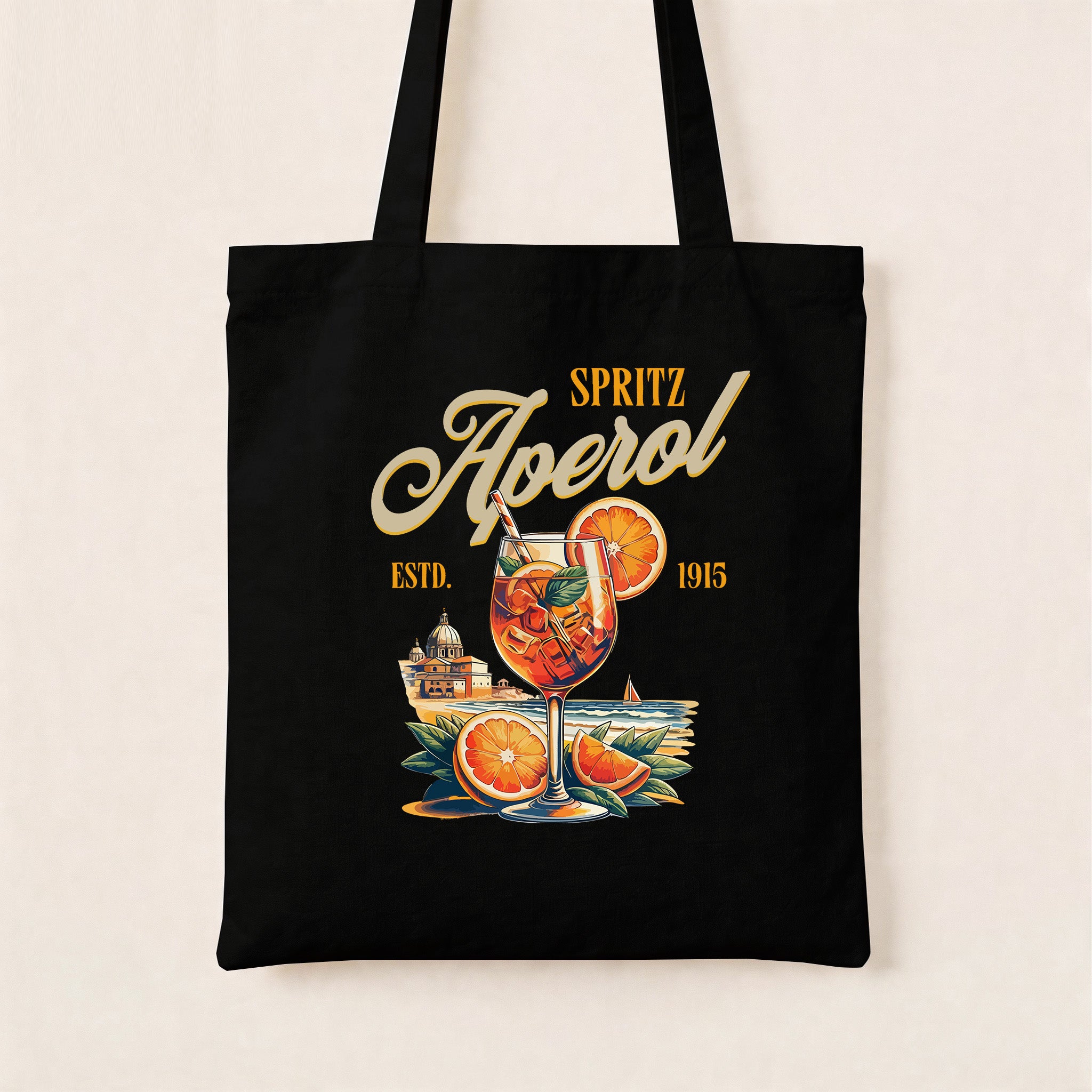 Aperol Cocktail Italian Spritz Canvas Tote Bag