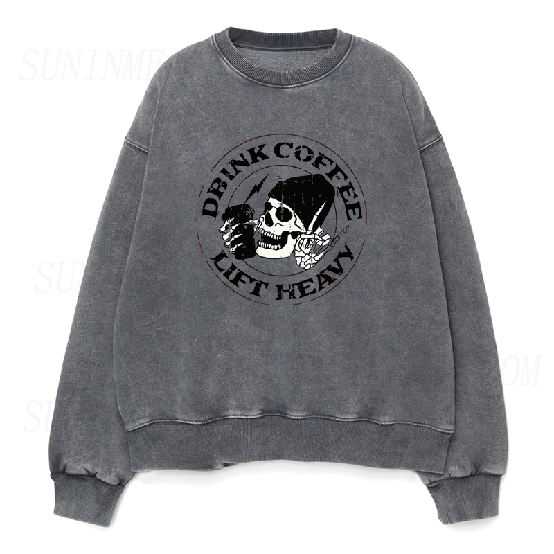 Drink Coffee Lift Heavy Unisex Crewneck Sweatshirt