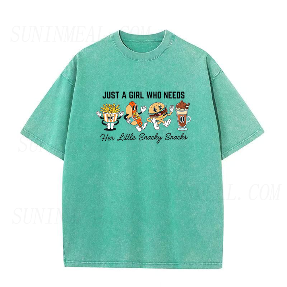 Funny Just A Girl Who Needs Her Little Snacky Snacks Unisex Tee