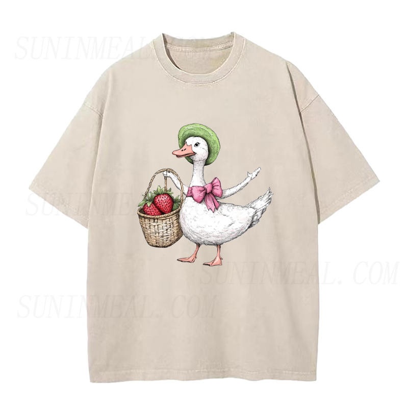 Fancy Goose with Strawberries Unisex Tee