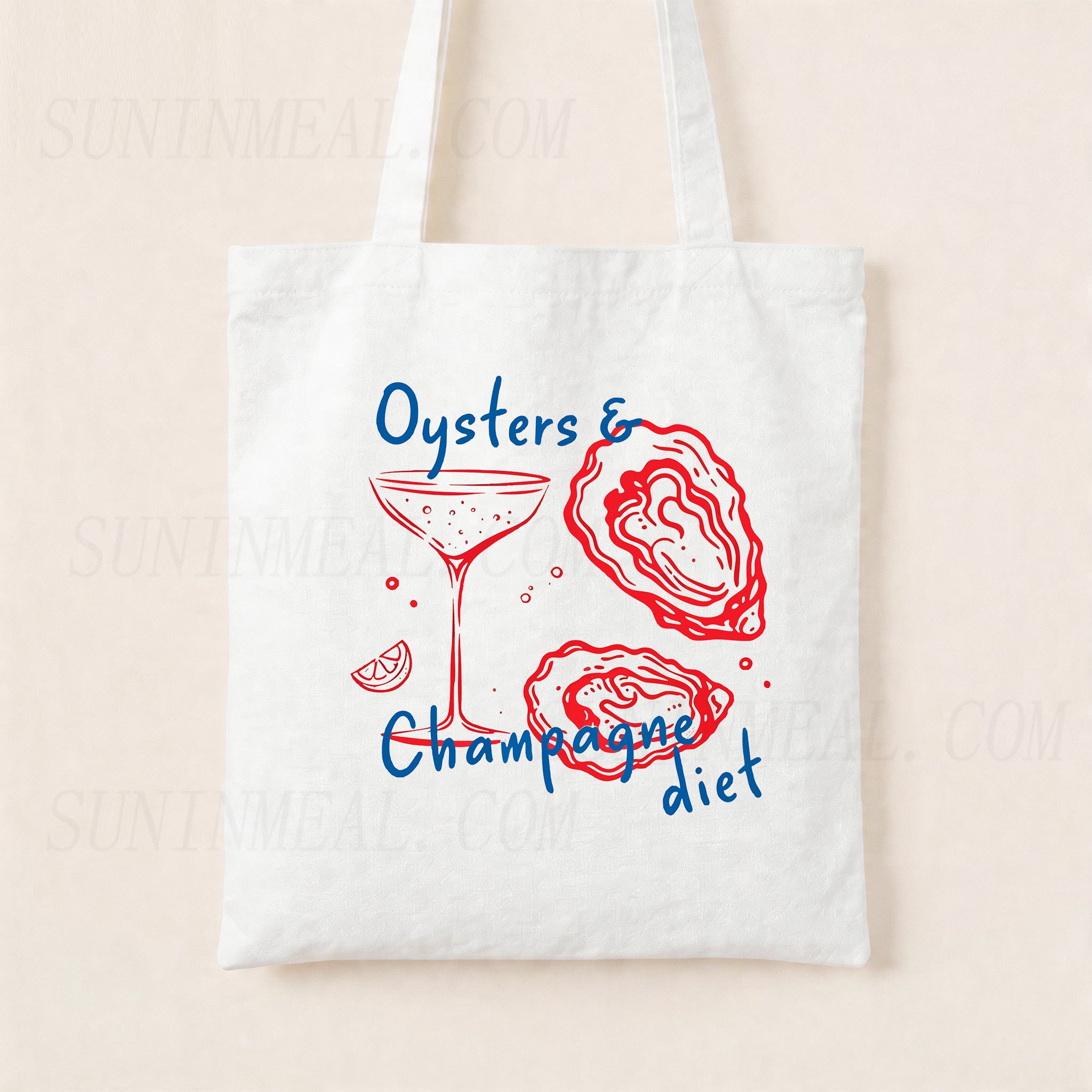 Oysters and Champagne Canvas Tote Bag