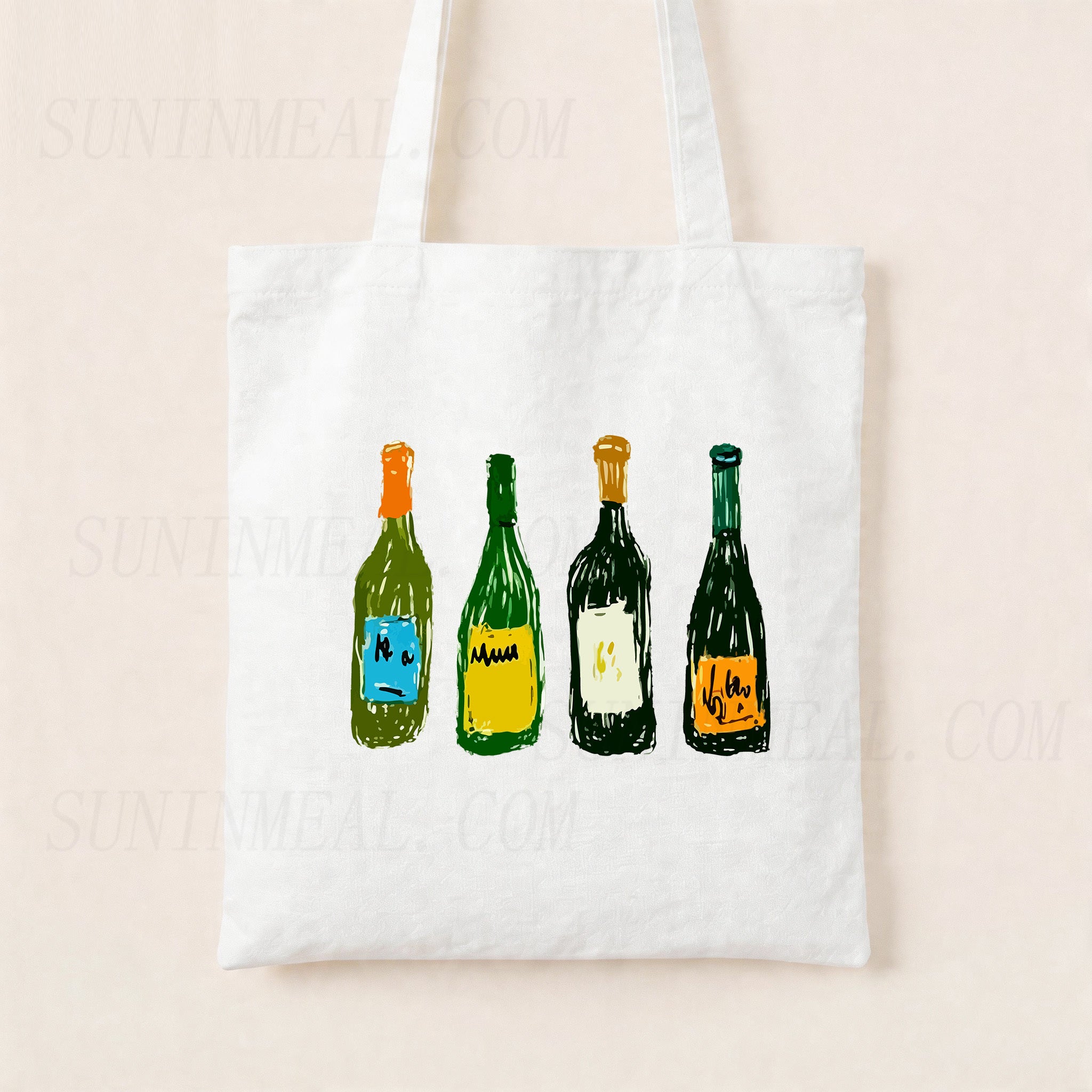 Wine Bottles Canvas Tote Bag