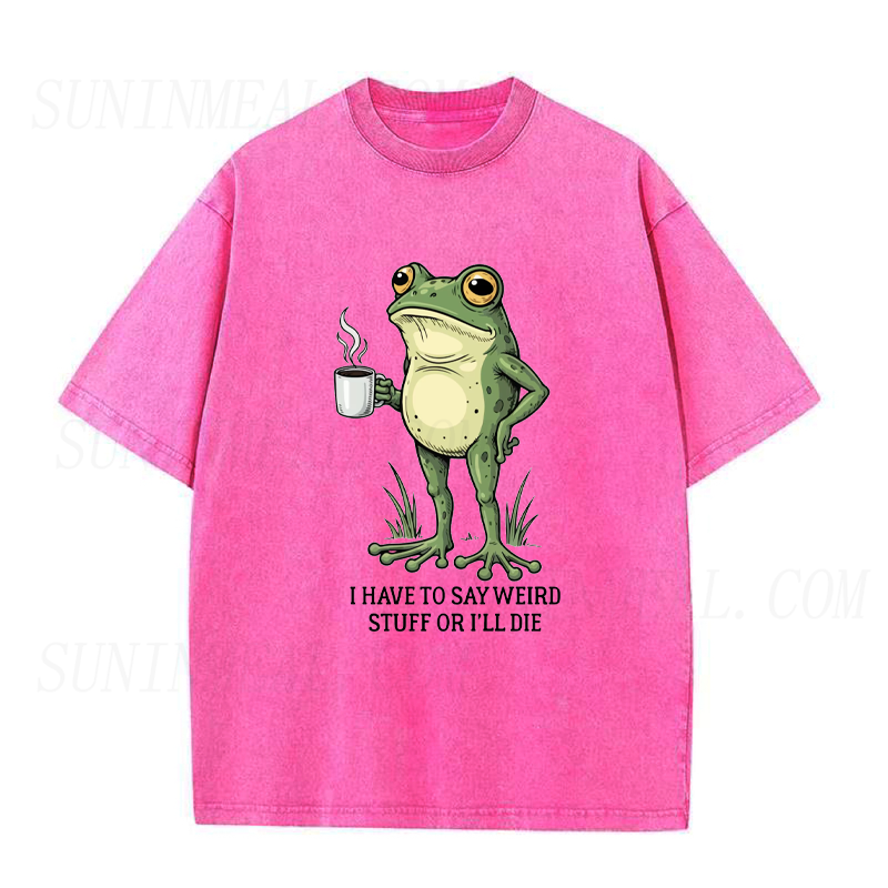 I Have To Say Weird Stuff Or I’ll Die Frog With Coffee Unisex Tee