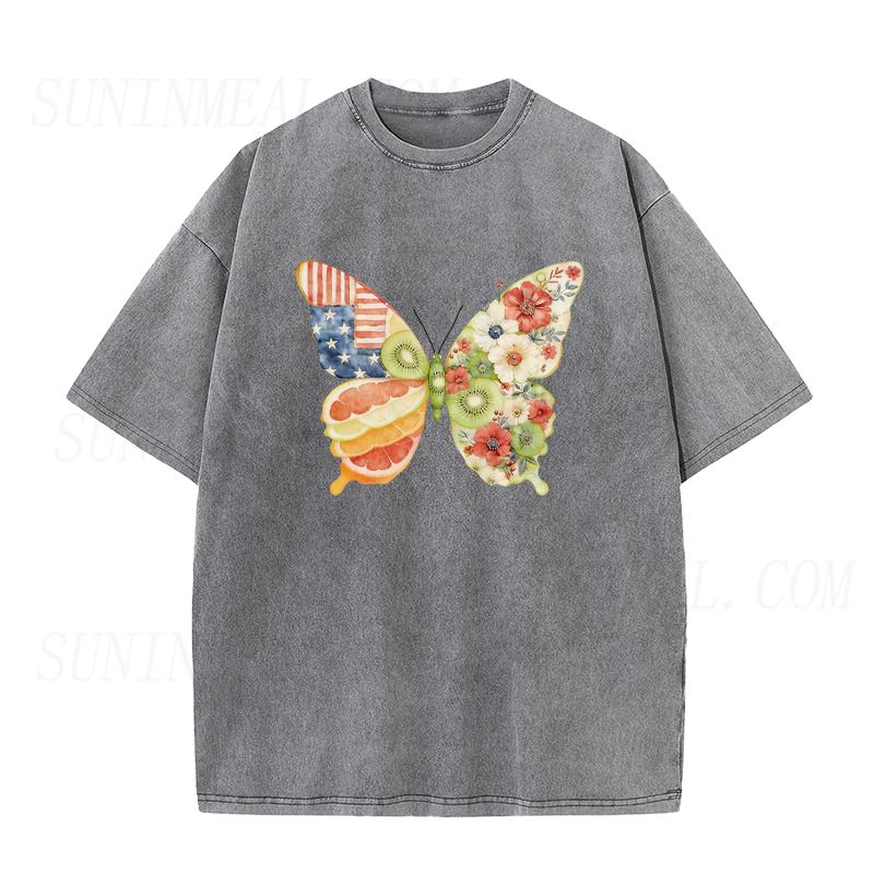 Fruit & Flower Patriot Butterfly Unisex Tee