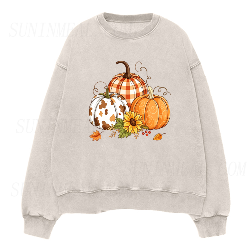 Cute Fall Pumpkin Unisex Crewneck Sweatshirt