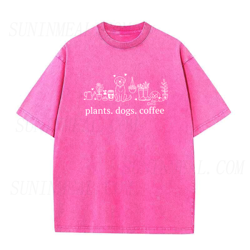 Plant Dog and Coffee Unisex Tee