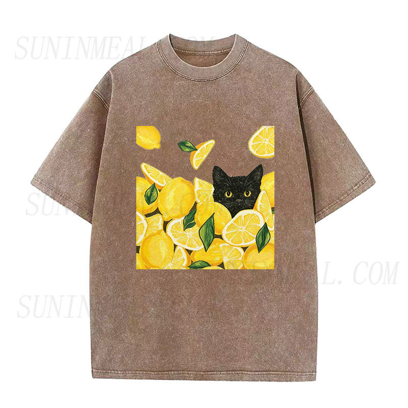 Cat in the Lemon Grove Unisex Tee