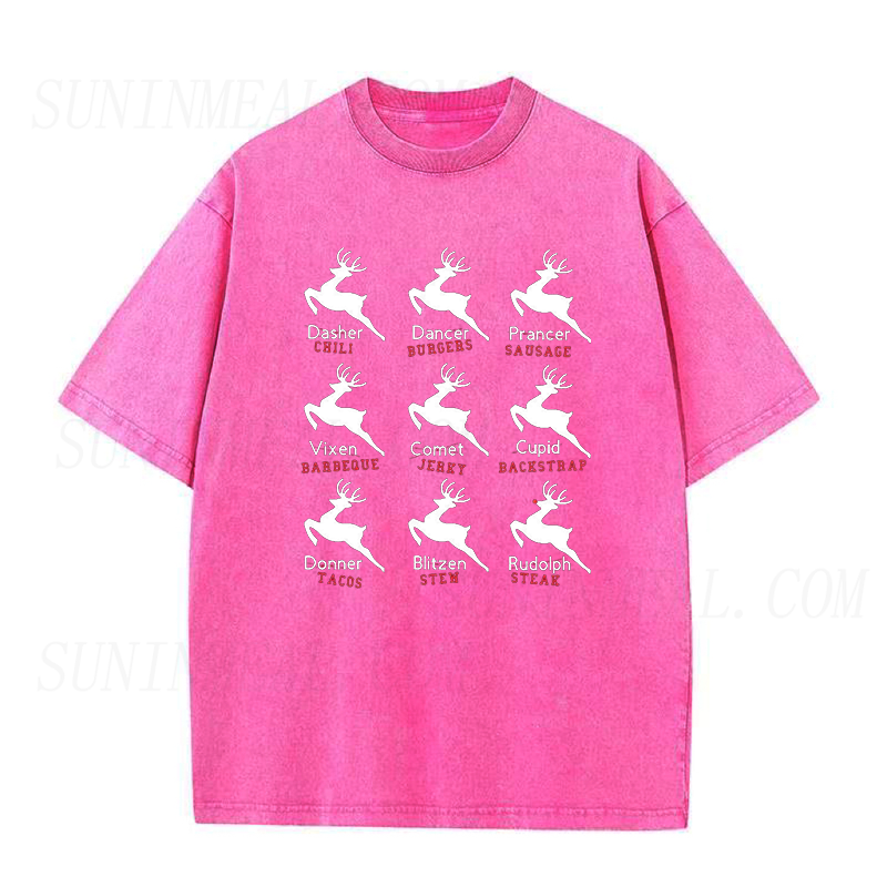 Santa's Reindeer Christmas Unisex Tee