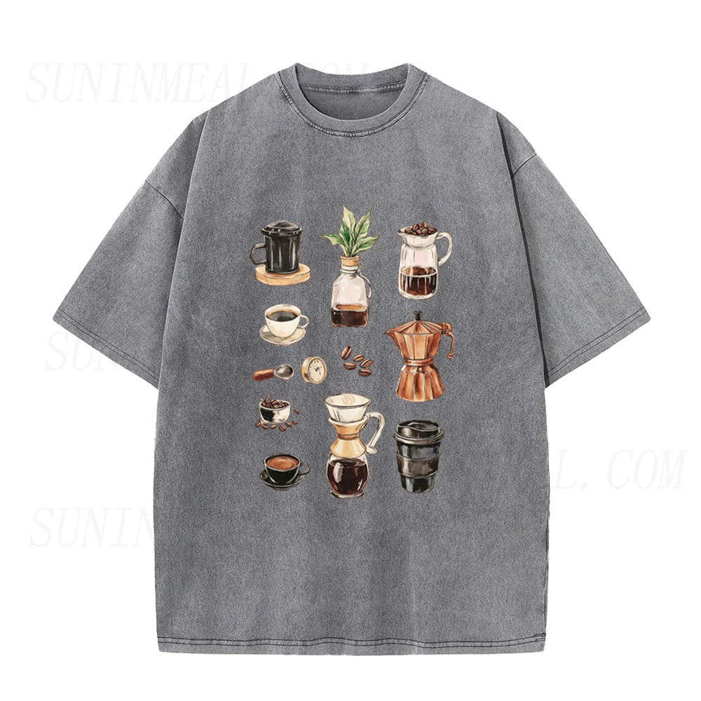 Coffee Lover Vintage Coffee Tools Graphic Unisex Tee