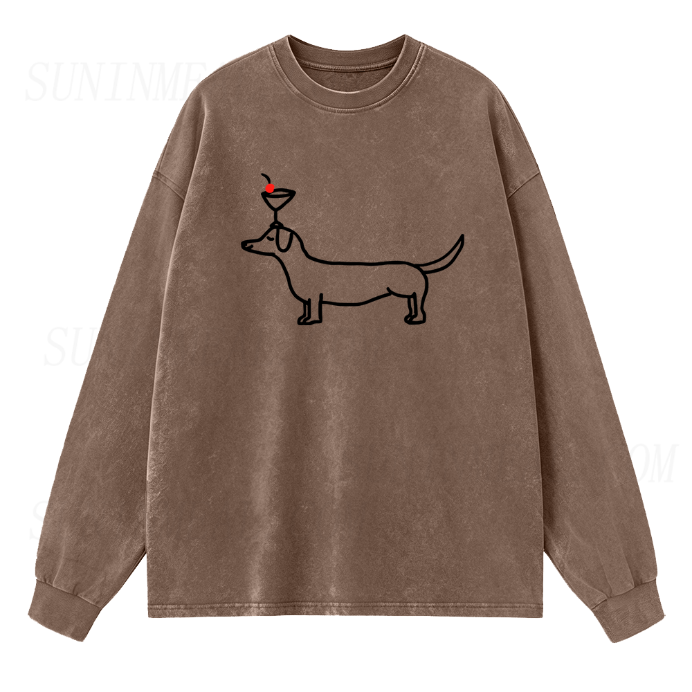 Dog Cocktail Long Sleeve Unisex Tee
