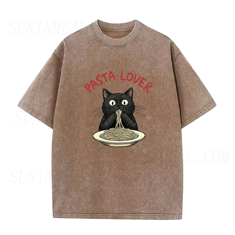 Cat Loves Pasta Unisex Tee