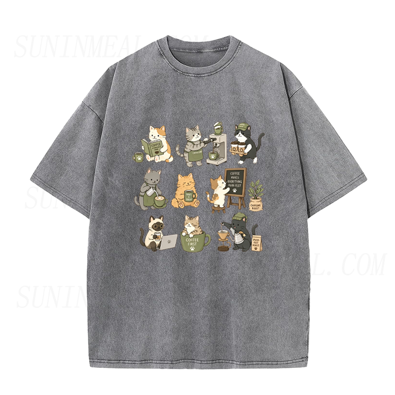 Cute Coffee Cats Unisex Tee