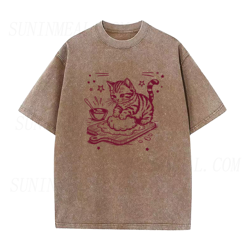 Funny Cat Baking Unisex Tee