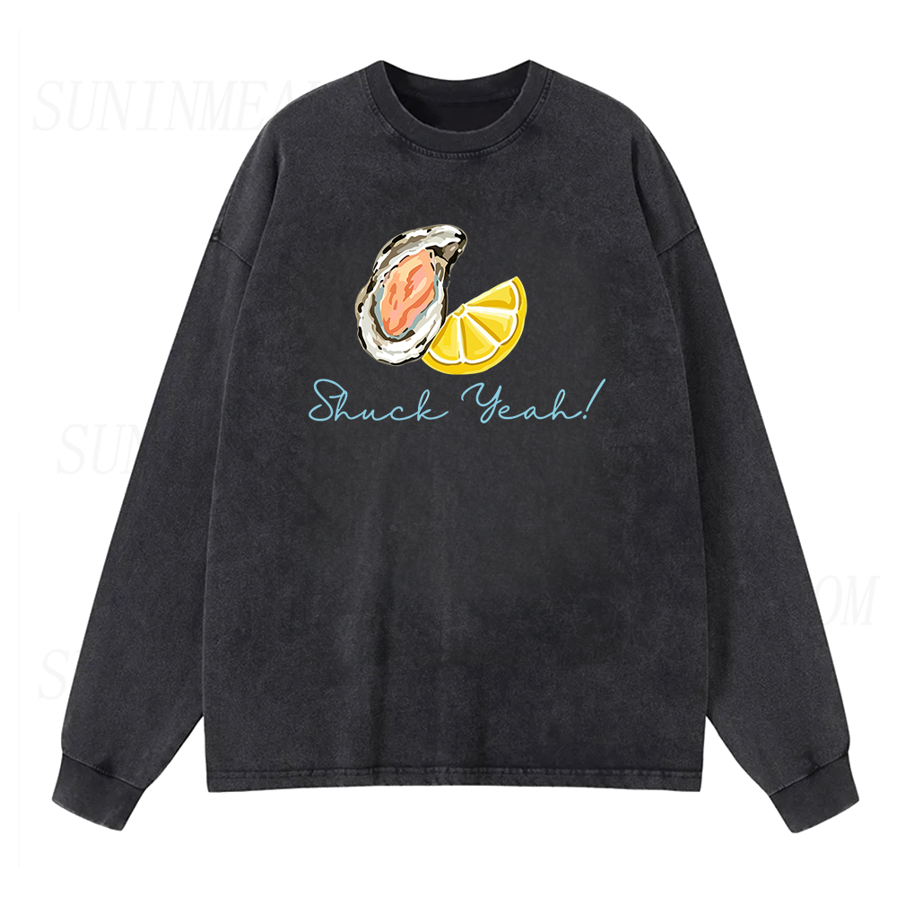 Shuck Yeah Oyster & Lemon Long Sleeve Unisex Tee