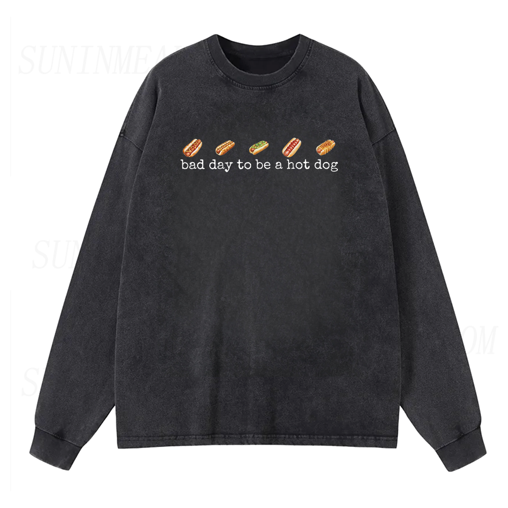 Bad Day To Be A Hotdog Long Sleeve Unisex Tee