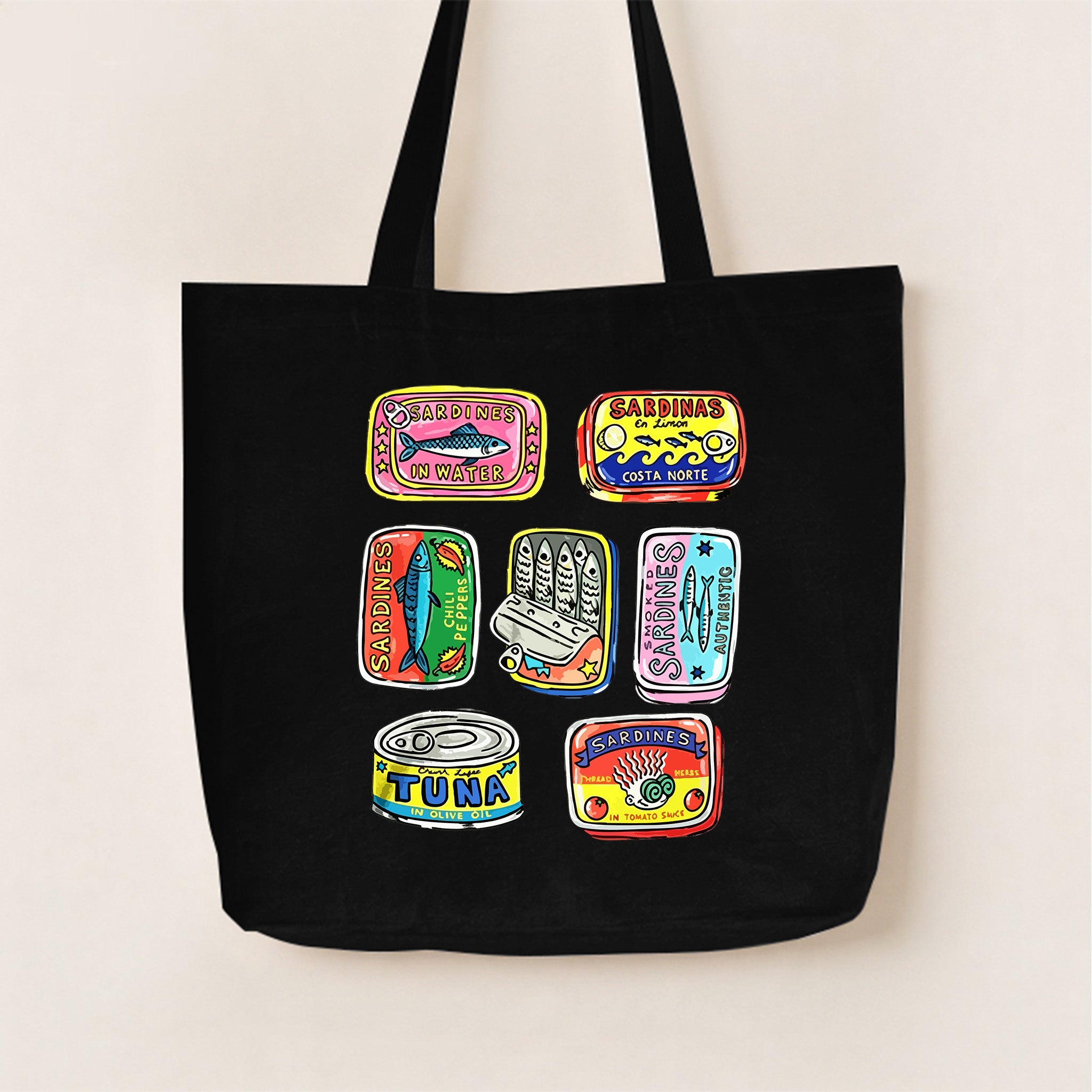 Vintage Sardine Cans Canvas Tote Bag